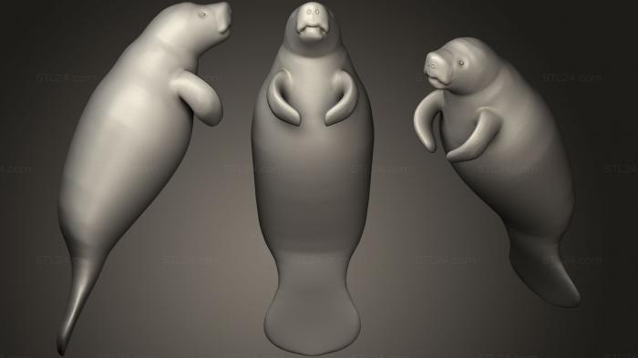 Figurines simple (manatee swimming print orientation, STKPR_0832) 3D models for cnc